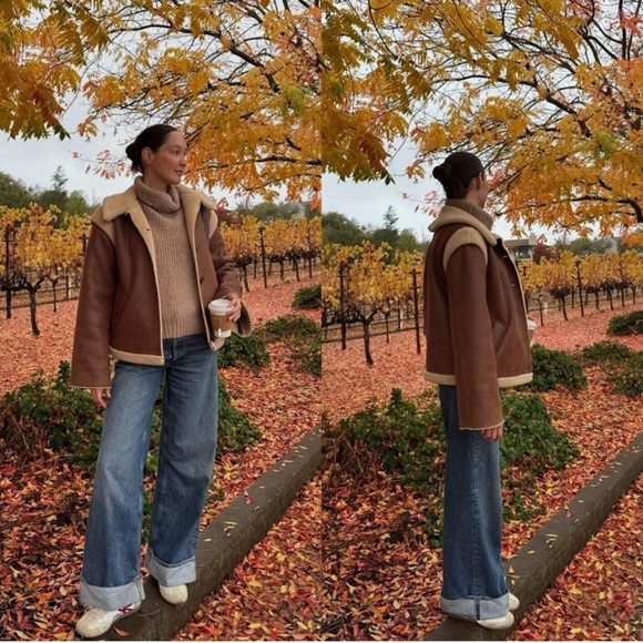 LPA Jackets & Blazers - LPA Bona Sherpa Jacket In Burnished Brown